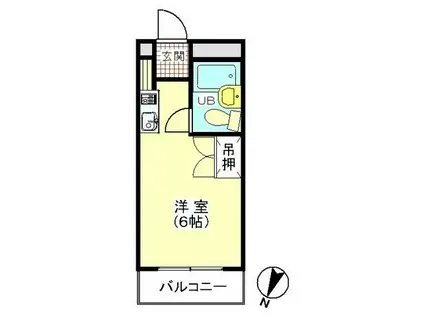 ミキビル第3(ワンルーム/1階)の間取り写真