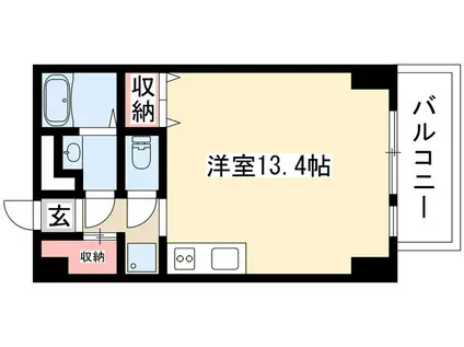 アロンノ-ブルII(ワンルーム/4階)の間取り写真