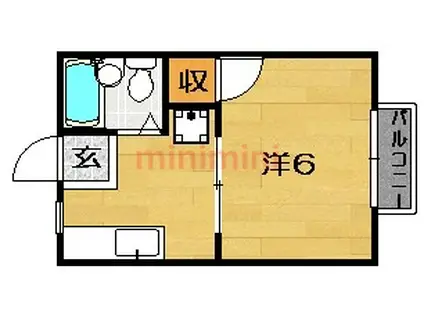 ビブレI(1K/1階)の間取り写真