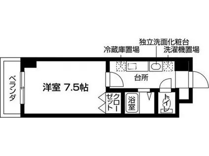 梅田エクセルハイツ(1K/9階)の間取り写真