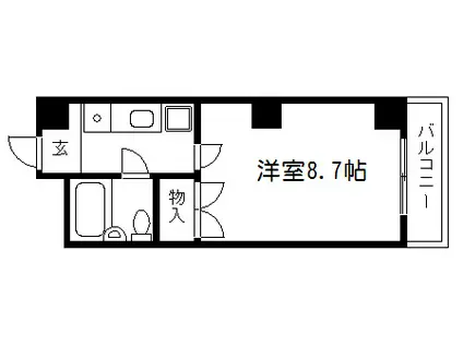 フォーブル末広(1K/1階)の間取り写真