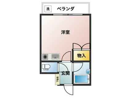 ポールスター高鍋(ワンルーム/3階)の間取り写真
