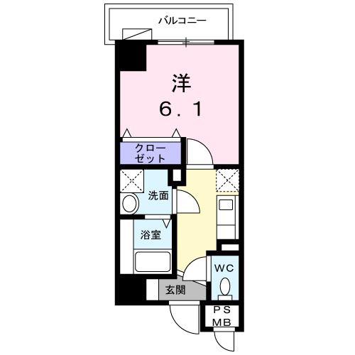 笹山ハイツ(1K/5階)の間取り写真