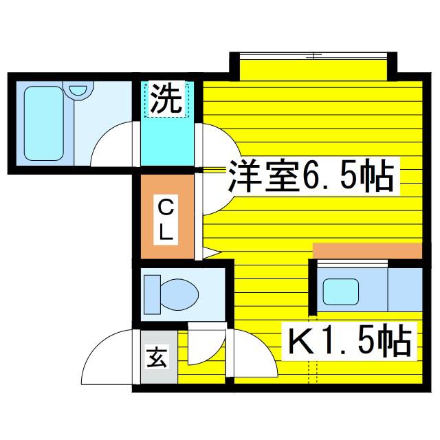 ジークフリート元町(1K/2階)の間取り写真