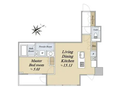 クレストコート旗の台(1LDK/2階)の間取り写真