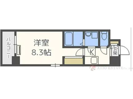 ロイヤルレジデンス新大阪(1K/4階)の間取り写真