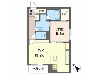 シャーメゾンアルバスII(1LDK/1階)の間取り写真