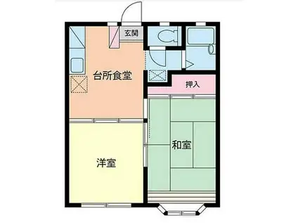 メゾンエスポア(2DK/2階)の間取り写真