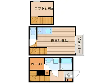 RAGGIO旭ヶ丘(ワンルーム/1階)の間取り写真