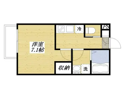 ジーメゾン昭島(1K/2階)の間取り写真