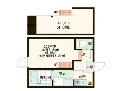 アレグリア(1K/2階)の間取り写真