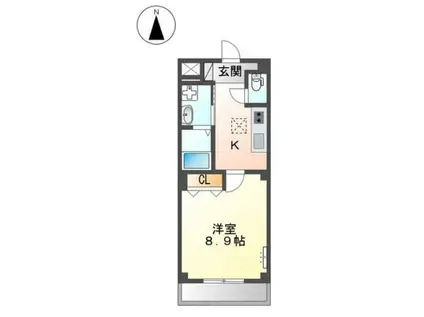 フルハウス黒田I(1K/2階)の間取り写真