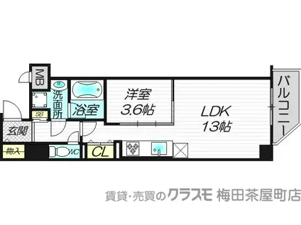 FHOENIX COURT(1LDK/2階)の間取り写真