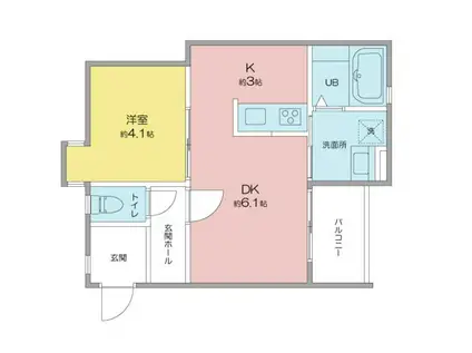 VILLA桜山(1LDK/1階)の間取り写真