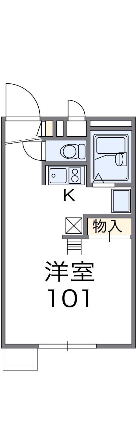 レオパレスルニI(1K/2階)の間取り写真