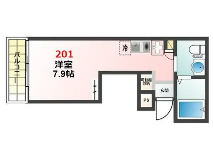 GLANZ北千住II(ワンルーム/2階)の間取り写真