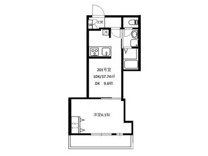 無添加ツナグ(1LDK/2階)の間取り写真