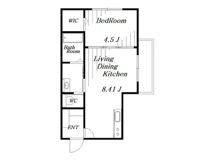 AJ千葉寺003(1LDK/1階)の間取り写真