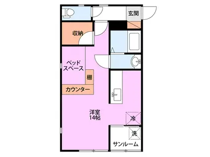 ヴィトーリア(ワンルーム/1階)の間取り写真