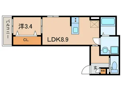 CRECIA一宮II(1LDK/2階)の間取り写真