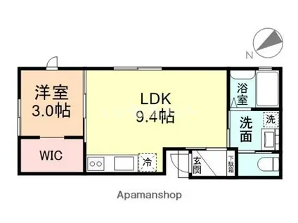 CHATONIII(1LDK/2階)の間取り写真