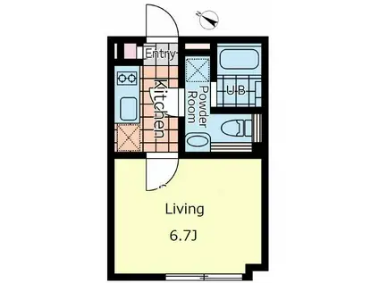 PASEO西新宿五丁目I(1K/3階)の間取り写真
