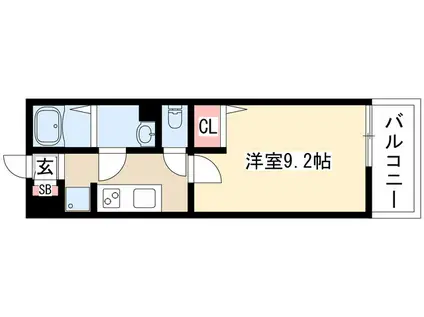 リブリ・砂田橋(1K/3階)の間取り写真
