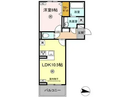 コートドール7(1LDK/2階)の間取り写真