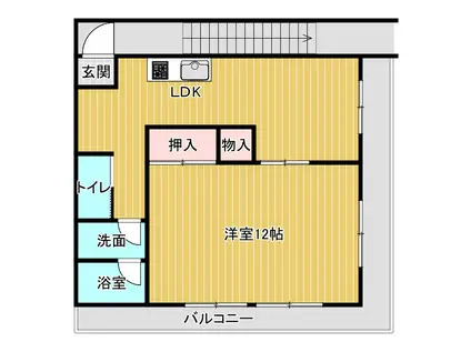 デファンス関根B棟(1LDK/2階)の間取り写真