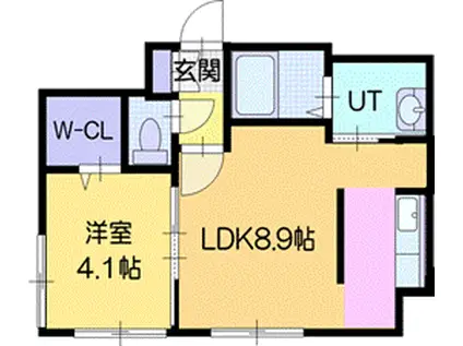 プレミアイスト エヌドット43(1LDK/2階)の間取り写真