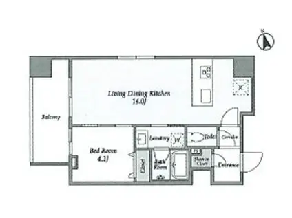 アビティ下北沢(1LDK/4階)の間取り写真