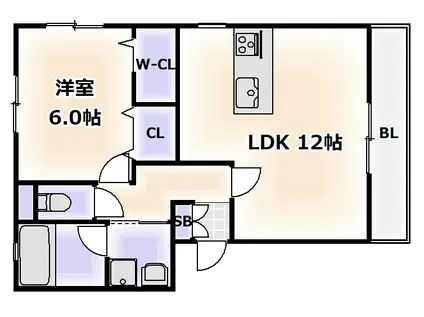 メゾン・ド・セリジェ(1LDK/1階)の間取り写真