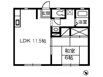 ASDコーポ7(1LDK/1階)の間取り写真