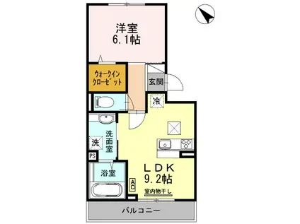 プランドールハイム(1LDK/1階)の間取り写真