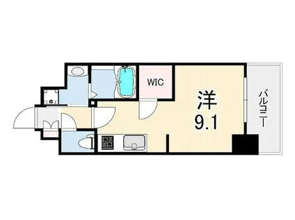 プレサンス神戸水木通ルミエス(ワンルーム/4階)の間取り写真