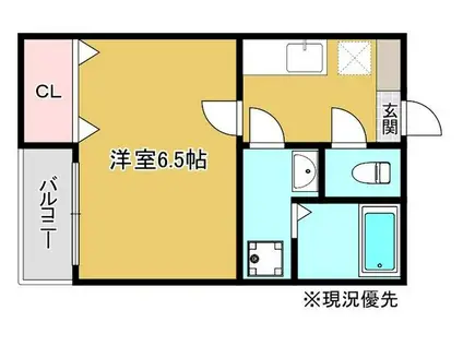 クレフラスト香椎駅東ⅡC棟(1K/2階)の間取り写真