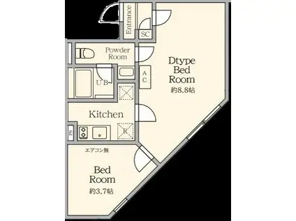 AGRCES北新宿II(1LDK/4階)の間取り写真