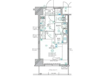 ディアレイシャス東別院IV(1K/14階)の間取り写真