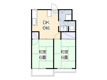 クレセント山下A(2DK/2階)の間取り写真