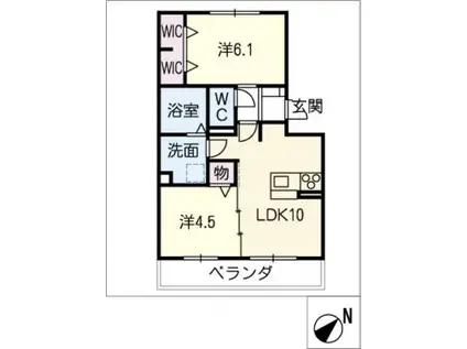 グラン セレーノ(2LDK/2階)の間取り写真
