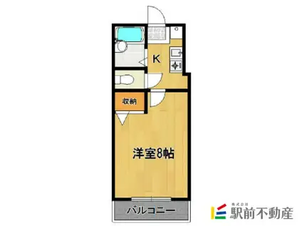 ルピナス西新(1K/5階)の間取り写真