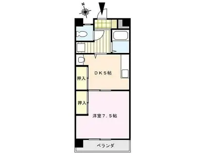 フォレスト小森野(1DK/1階)の間取り写真