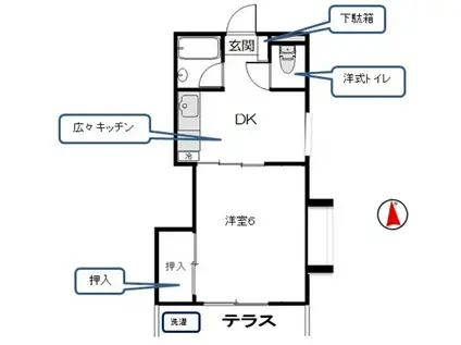 リンク・宮久保(1DK/2階)の間取り写真