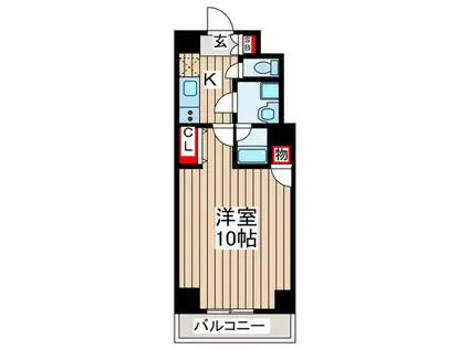 SYMPHONY(1K/2階)の間取り写真