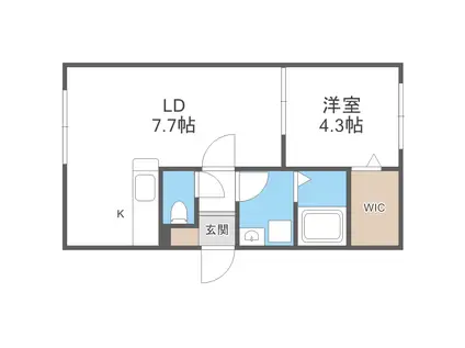 JEEK BLAU MOTOMACHI(1LDK/2階)の間取り写真
