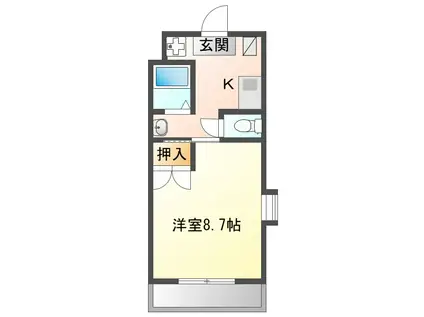 GRAND POCHE (1K/1階)の間取り写真