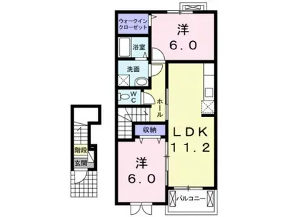 プラシードIII(2LDK/2階)の間取り写真