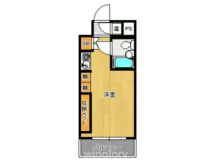 ロマネスクL六本松(1K/4階)の間取り写真