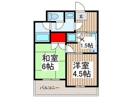 第1正五コーポ(2K/2階)の間取り写真
