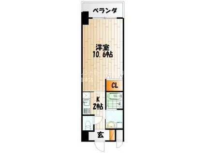 セトル.イン鳳(1K/8階)の間取り写真